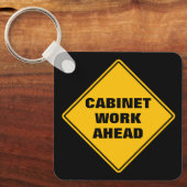 Porte-clés Armoire jaune travailler en avant panneau routier (Recto)