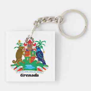 Porte-clés Armoiries colorées des Caraïbes Île de Grenade