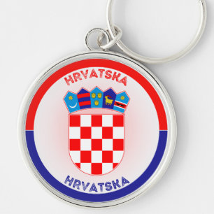 Porte-clés Armoiries de Croatie en forme de cercle