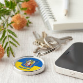 Porte-clés Armoiries de la ville de Kiev, drapeau ukrainien (Côté)