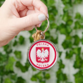 Porte-clés Armoiries de Pologne Forme de Cercle (Main)