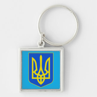 Porte-clés Armoiries d'État de l'Ukraine Trident d'Or Beaux-A