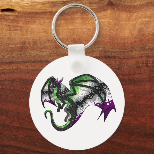 Porte-clés AroAce Pride Dragon (Recto)