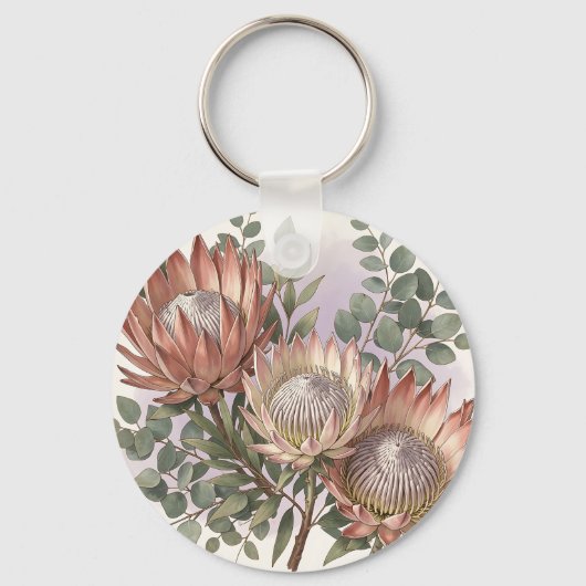 Porte-clés Arrangement botanique d'eucalyptus et de protée ro (Recto)