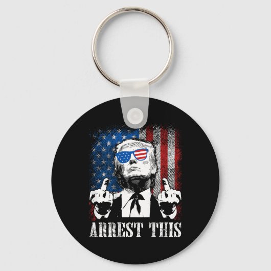 Porte-clés Arrestation du drapeau américain Trump 2024 (Recto)