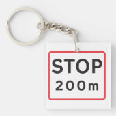 Porte-clés Arrêt 200m Signal routier Sécurité de la signalisa (Devant)