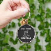 Porte-clés Arrêter le recyclage des déchets (Main)
