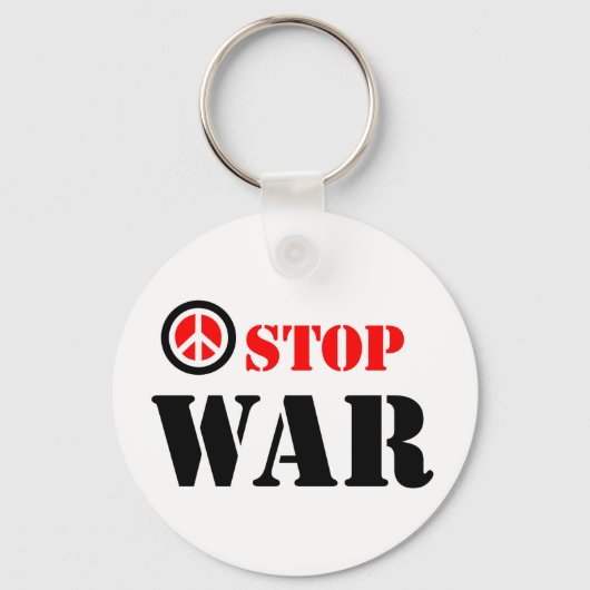 Porte-clés Arrêter le slogan de guerre (Recto)