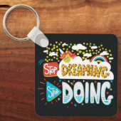 Porte-clés Arrêtez de rêver, commencez à faire du métal noir (Recto)