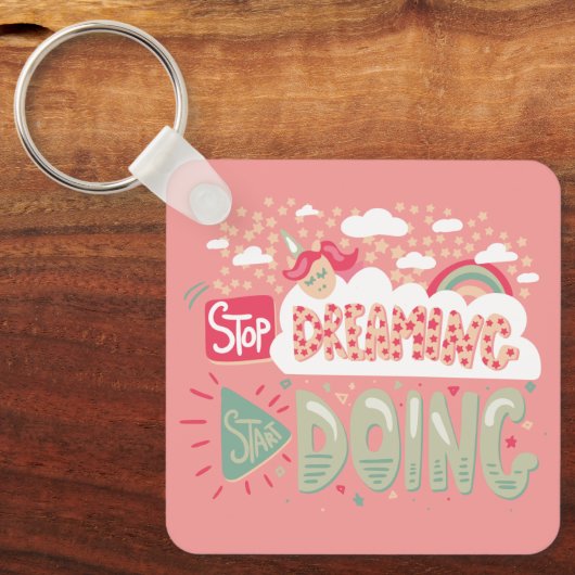 Porte-clés Arrêtez de rêver, commencez à faire du métal Saumo (Recto)