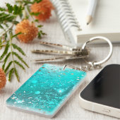 Porte-clés Arrière - plan à huile Turquoise de la menthe (Devant droit)
