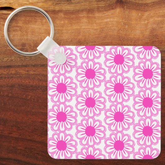 Porte-clés Arrière - plan à motif floral mignon (Recto)