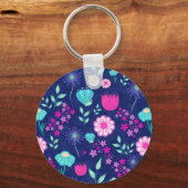 Porte-clés Arrière - plan à motif floral mignon (Recto)