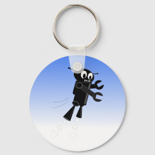 Porte-clés Arrière - plan Black Flying Robot Blue Sky