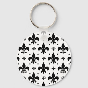 Porte-clés Arrière - plan blanc Fleur-de-lis Motif design