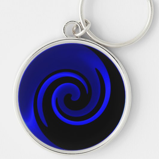 Porte-clés Arrière - plan Blue Sapphire et Black Swirl (Devant)