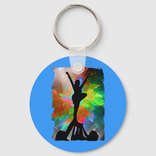 Porte-clés Arrière - plan Colorburst avec Cheerleraders (Recto)