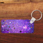 Porte-clés Arrière - plan de feuille violet avec étoiles (Recto)