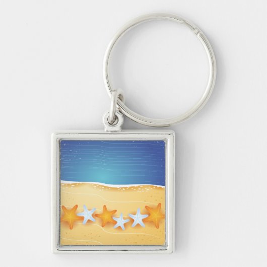 Porte-clés Arrière - plan de plage, porte - clé (Devant)