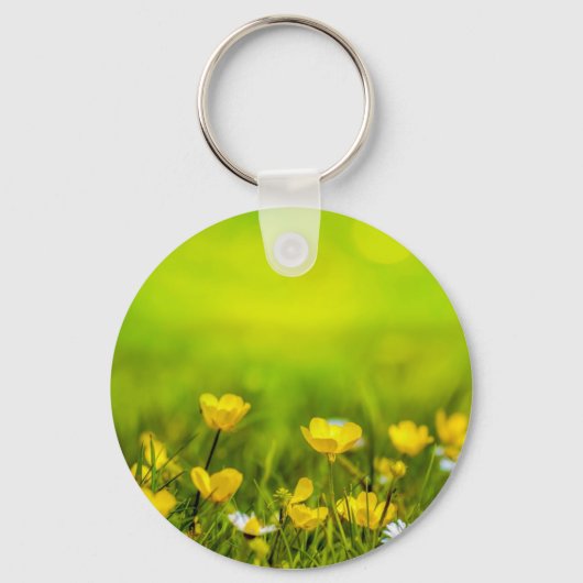 Porte-clés Arrière - plan des fleurs de printemps (Recto)