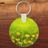 Porte-clés Arrière - plan des fleurs de printemps (Recto)