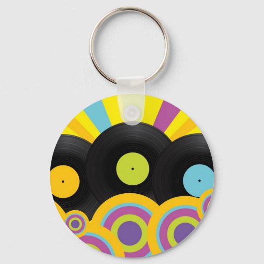Porte-clés Arrière - plan du parti rétro (Recto)