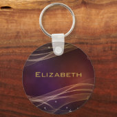 Porte-clés Arrière - plan Maroon fantaisie avec accents Wispy (Recto)