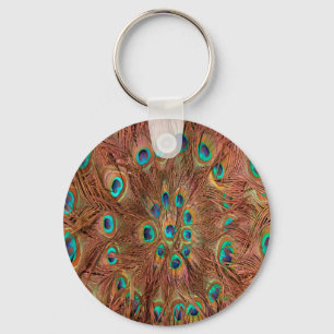 Porte-clés Arrière - plan motif Peacock