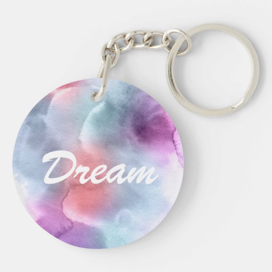 Porte-clés Arrière - plan peint à la main 10 d'aquarelle (Dos)