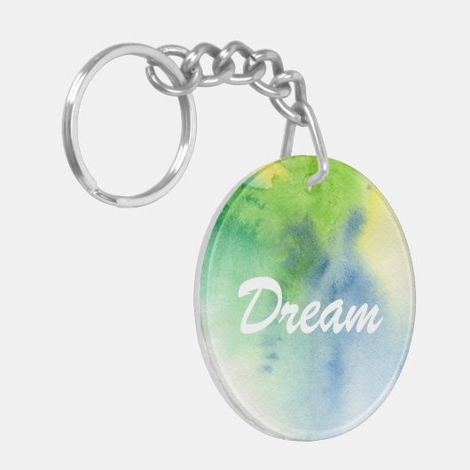 Porte-clés Arrière - plan peint à la main 8 d'aquarelle (Devant gauche)