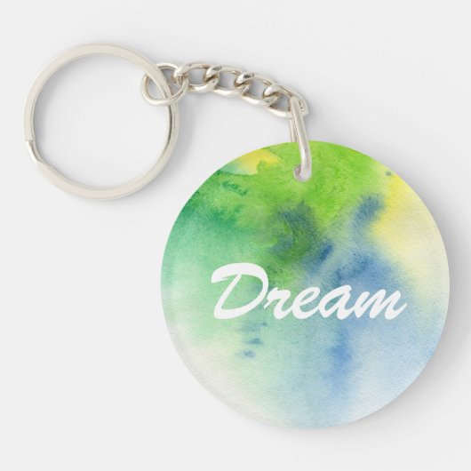 Porte-clés Arrière - plan peint à la main 8 d'aquarelle (Devant)