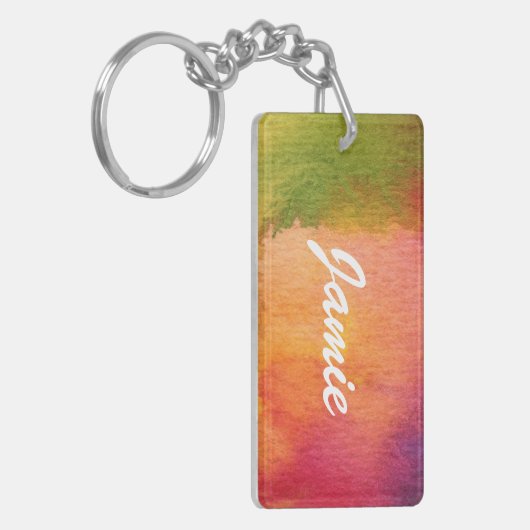 Porte-clés Arrière - plan peint par aquarelle abstraite (Devant gauche)