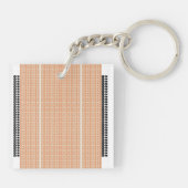 Porte-clés Arrière - plan rayé orange et blanc avec (Dos)