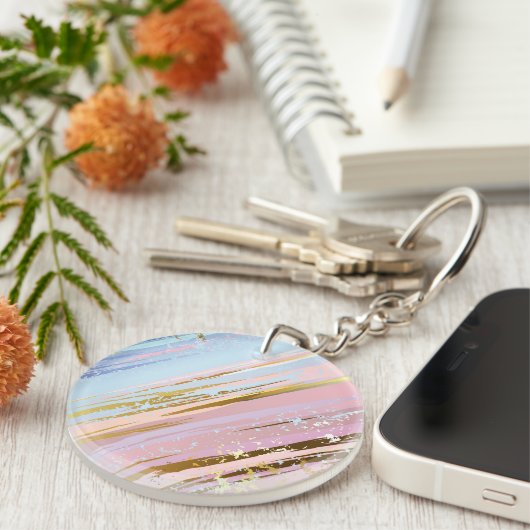 Porte-clés Arrière - plan rose texturé (Devant Droit)