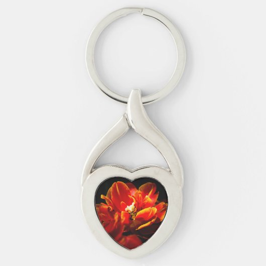 Porte-clés Arrière - plan rouge tulipes foncé (Devant)