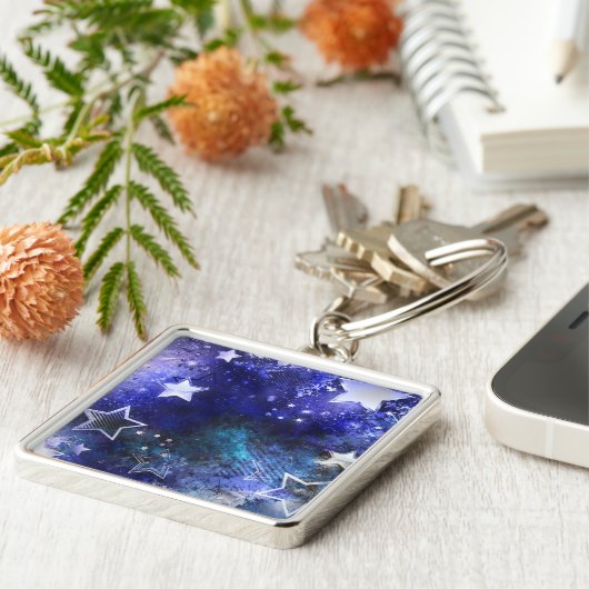 Porte-clés Arrière - plan spatial avec étoiles (Côté)