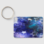 Porte-clés Arrière - plan spatial avec étoiles (Verso)