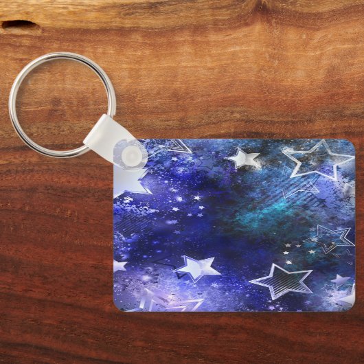 Porte-clés Arrière - plan spatial avec étoiles (Verso)