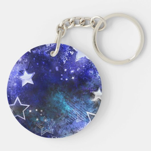 Porte-clés Arrière - plan spatial avec étoiles (Dos)