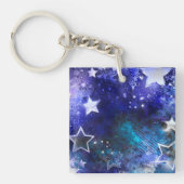 Porte-clés Arrière - plan spatial avec étoiles (Devant)