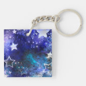 Porte-clés Arrière - plan spatial avec étoiles (Dos)