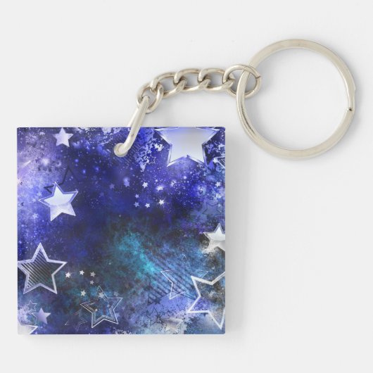 Porte-clés Arrière - plan spatial avec étoiles (Dos)