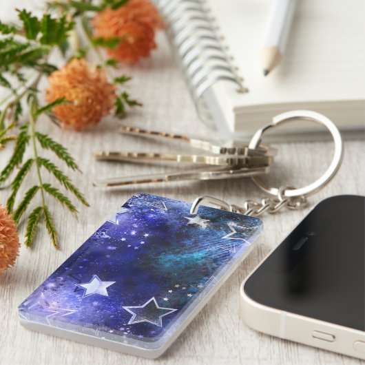 Porte-clés Arrière - plan spatial avec étoiles (Devant droit)