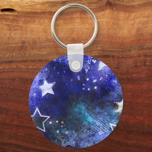 Porte-clés Arrière - plan spatial avec étoiles (Verso)