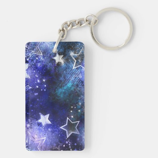 Porte-clés Arrière - plan spatial avec étoiles (Dos)