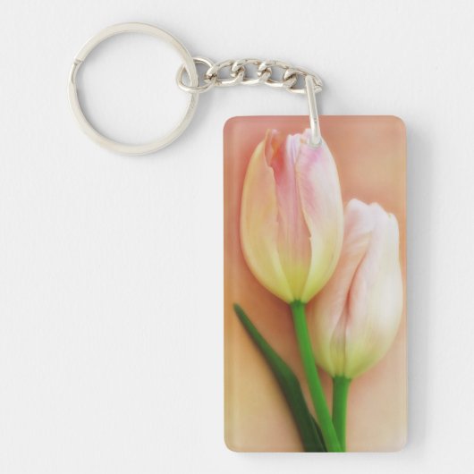 Porte-clés Arrière - plan Tulipes blanches, blanches et roses (Devant)