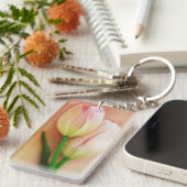 Porte-clés Arrière - plan Tulipes blanches, blanches et roses (Devant droit)