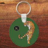 Porte-clés Arrière - plan vert Tiger Monogram (Recto)