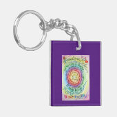 Porte-clés Arrondi Arc-en-ciel Cancer Poème Pendentif d'art P (Devant gauche)