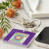 Porte-clés Arrondi Arc-en-ciel Cancer Poème Pendentif d'art P (Devant Droit)